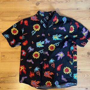 Neff Black Shirt with Colorful Graphic Print
